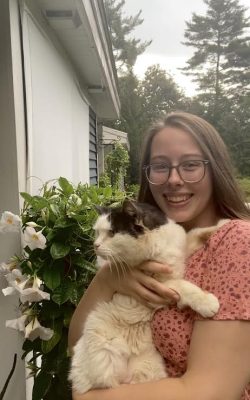 Willow Lavallee holding her cat